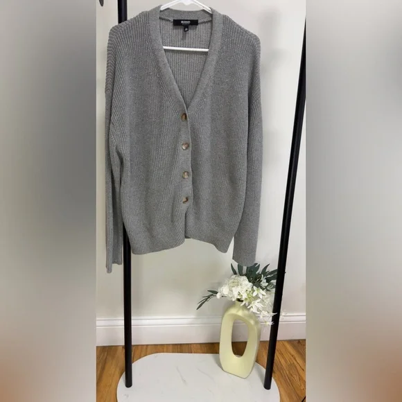 HUDSON Los Angeles | 🩶 Gray Knit Button Cardigan Women’s Sweater | Size L 🩶 - Picture 4 of 10
